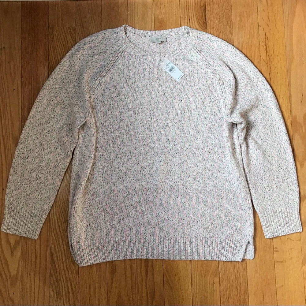 NWT Loft Ann Taylor XL cotton candy-colors sweater
